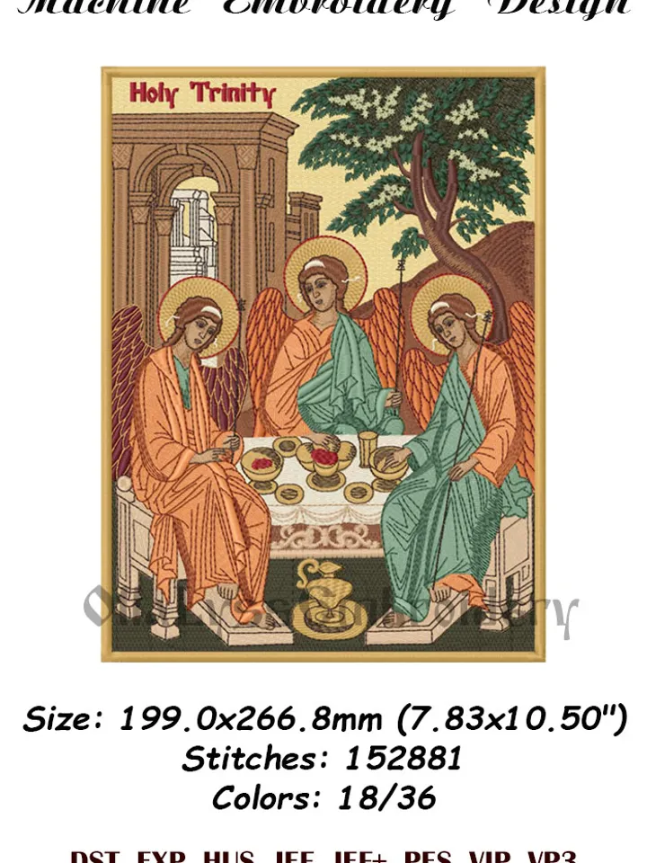 The Holy Trinity embroidery design