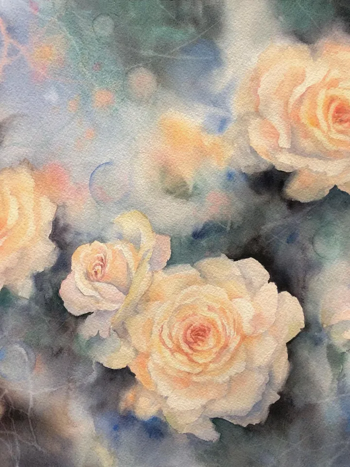 Roses Painting Original Flowers Painting Floral Watercolor Painting