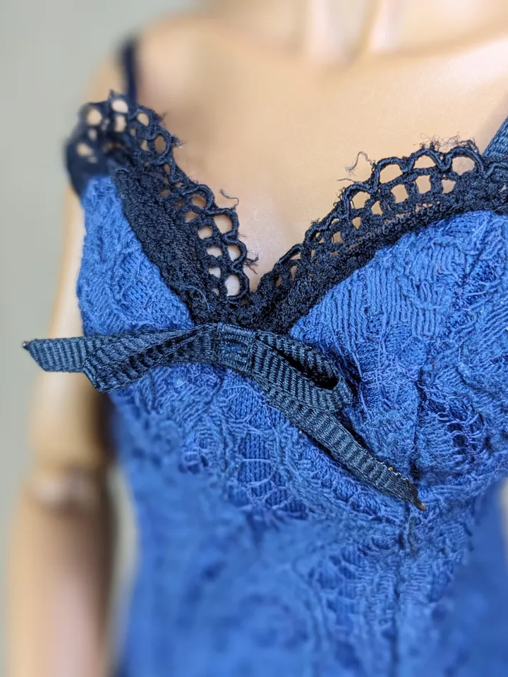 Handmade blue & black lingerie set for 16-inch Fashion Royalty dolls (FR16)
