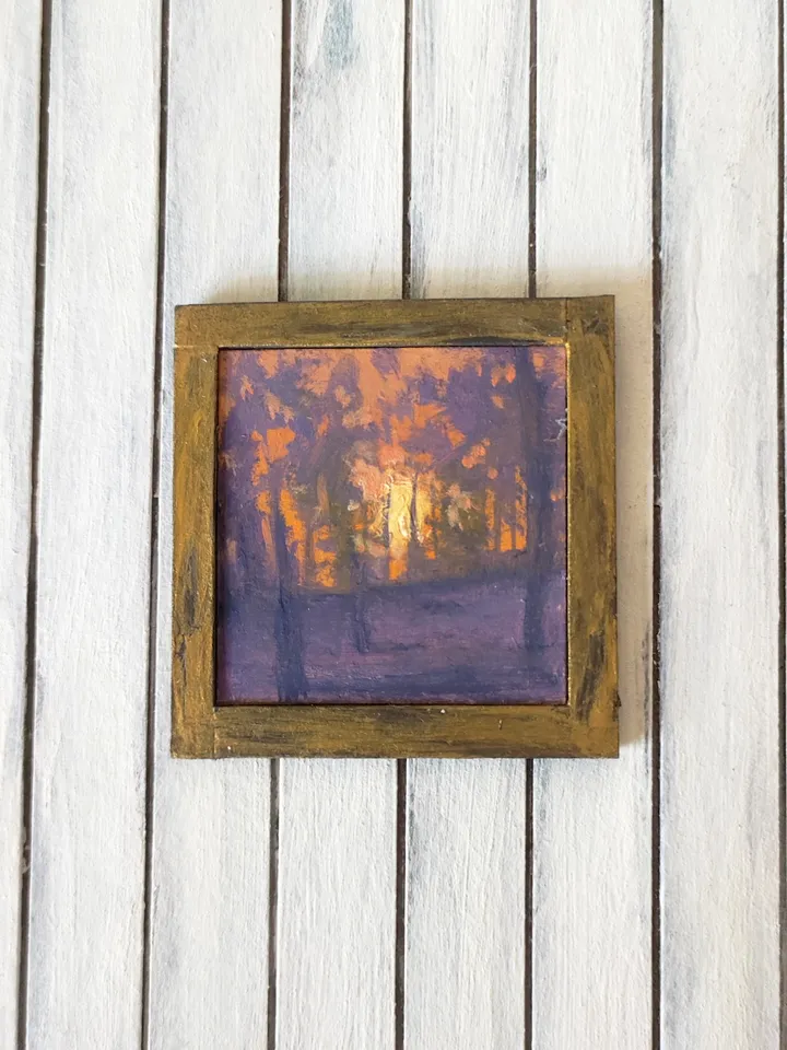 Set of Miniature Oil Paintings for Dollhouses Scale 1/6