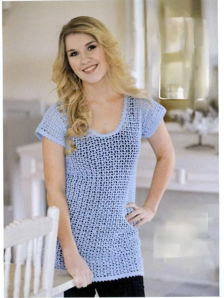 Lace tunic pattern, tunic crochet pattern, mesh top crochet pattern, mesh tunic pattern pdf instant download