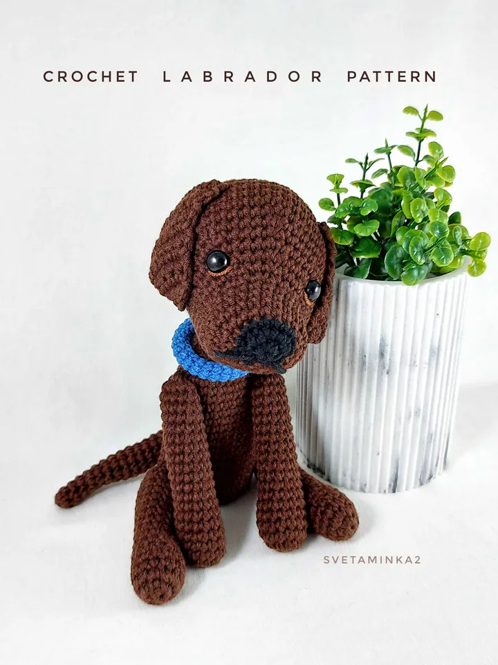 Labrador Crochet Pattern Puppy Amigurumi Toy. Digital Download. PDF.