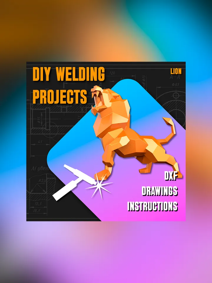 Welding Project Plans Drawings Lion (DXF, PDF)