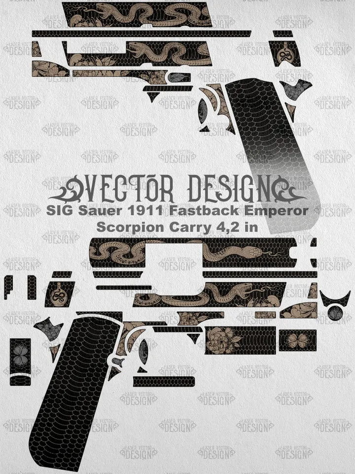 VECTOR DESIGN SIG Sauer 1911 Fastback Emperor Scorpion Carry 4,2 in Snake and flowers