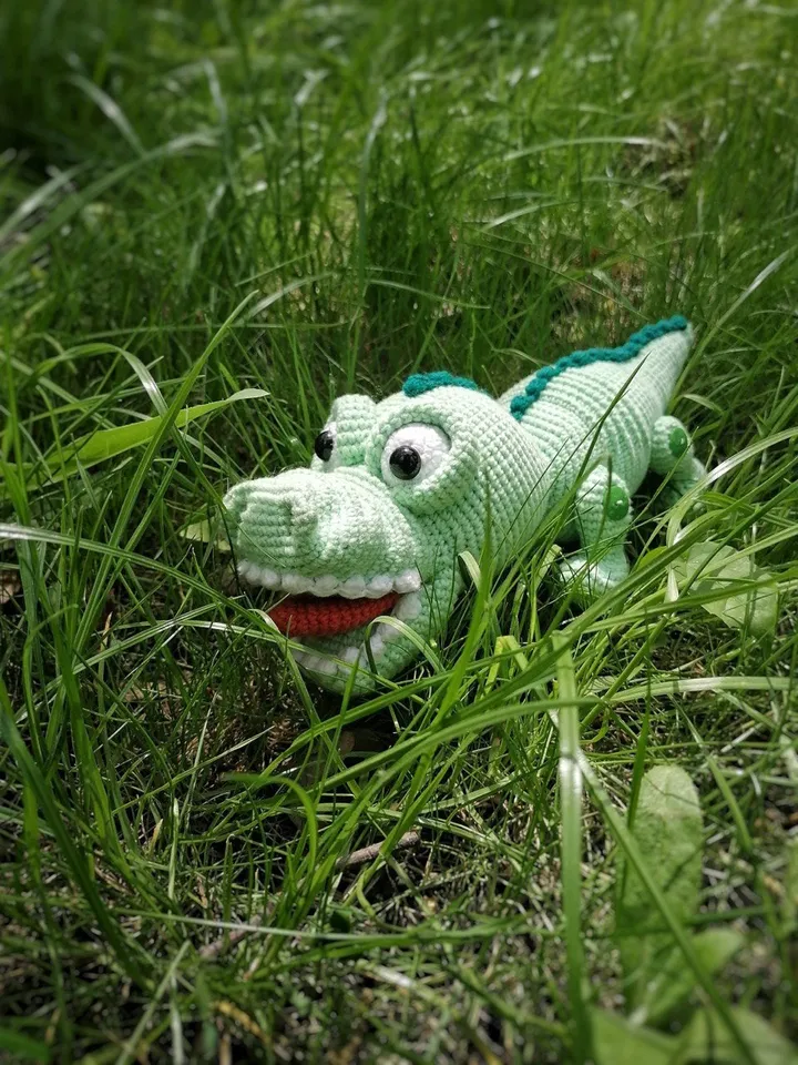 PDF Amigurumi Funny Crocodile Amigurumi Animal Funny crochet crocodile Crochet crocodile pattern crocheted alligator pattern crochet animal