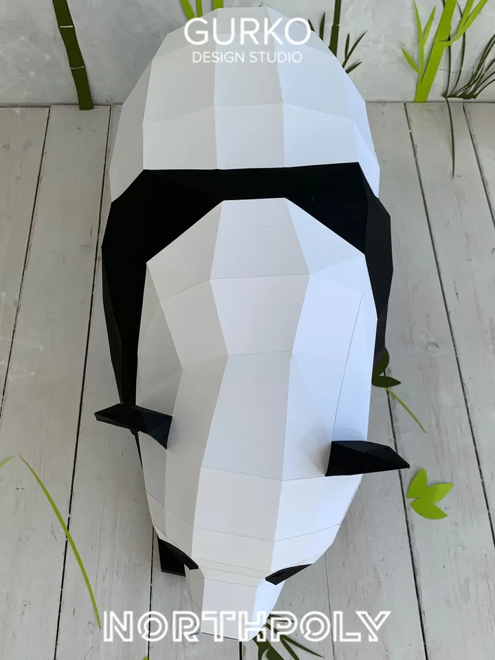 Walking Panda Bear Papercraft, Digital Template, PDF Download, Gurko, LowPoly, Pepakura, Origami Sculpture, Paper Party Decoration, DIY Gift