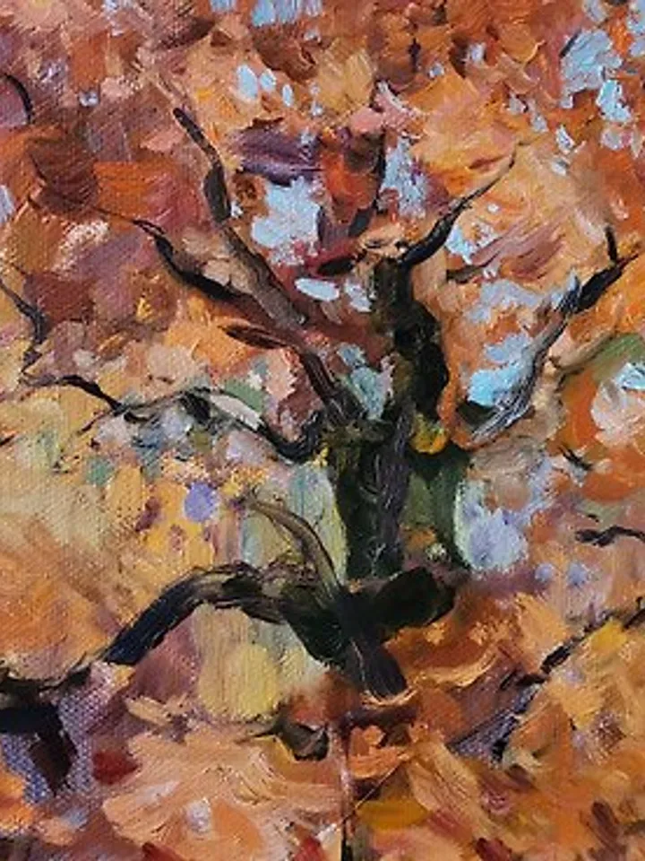 Oak Painting Fall Tree Original Art Oil Painting Landscape Canvas Art