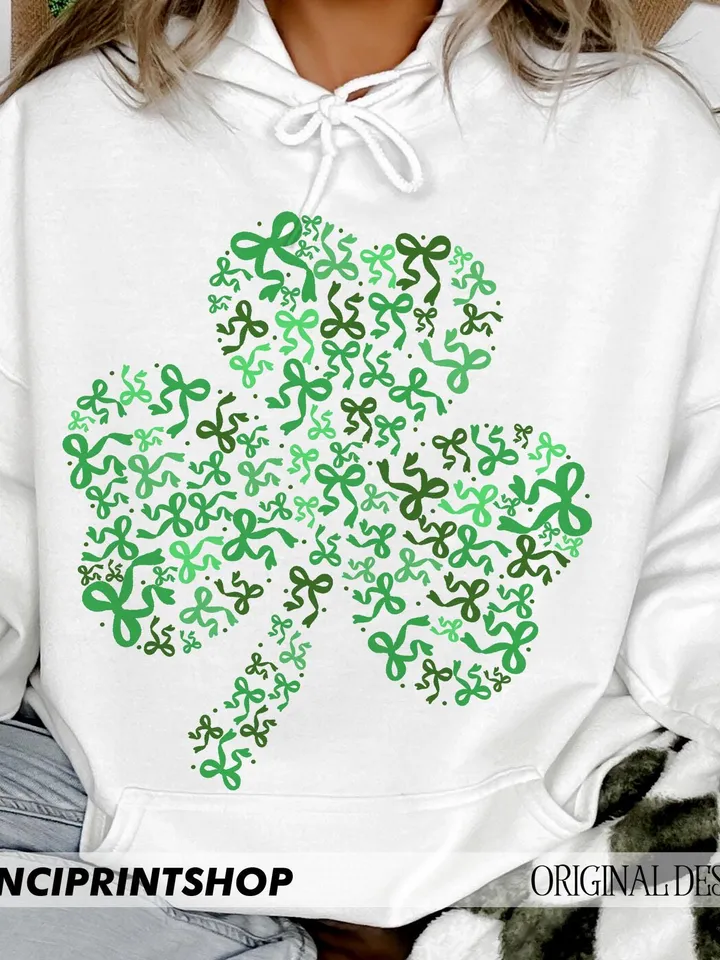 2 files, St Patricks Day Coquette PNG, Lucky Shamrock PNG, St Patricks Png, Lucky Png, Irish Png, Clover Png, Retro St Patricks, Green Bow