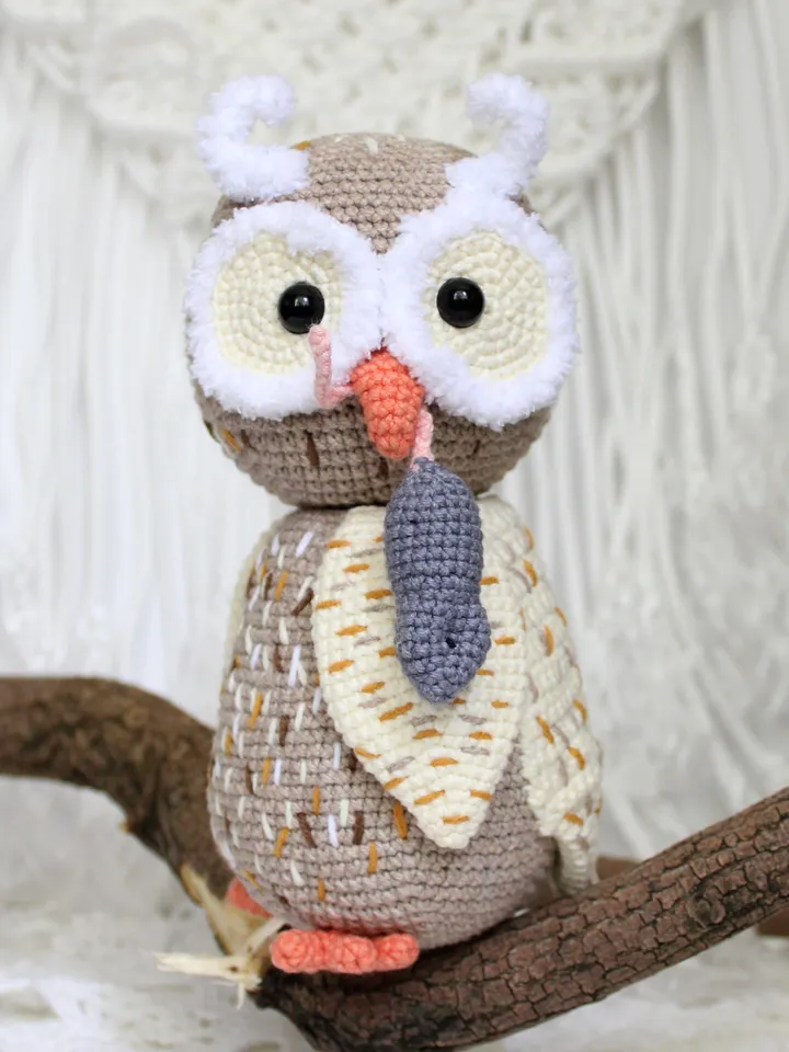 Crochet owl pattern PDF in English Amigurumi owlet Halloween nursery decor