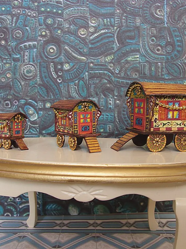 Gypsy wagon. Toy for a doll .1:12 scale.