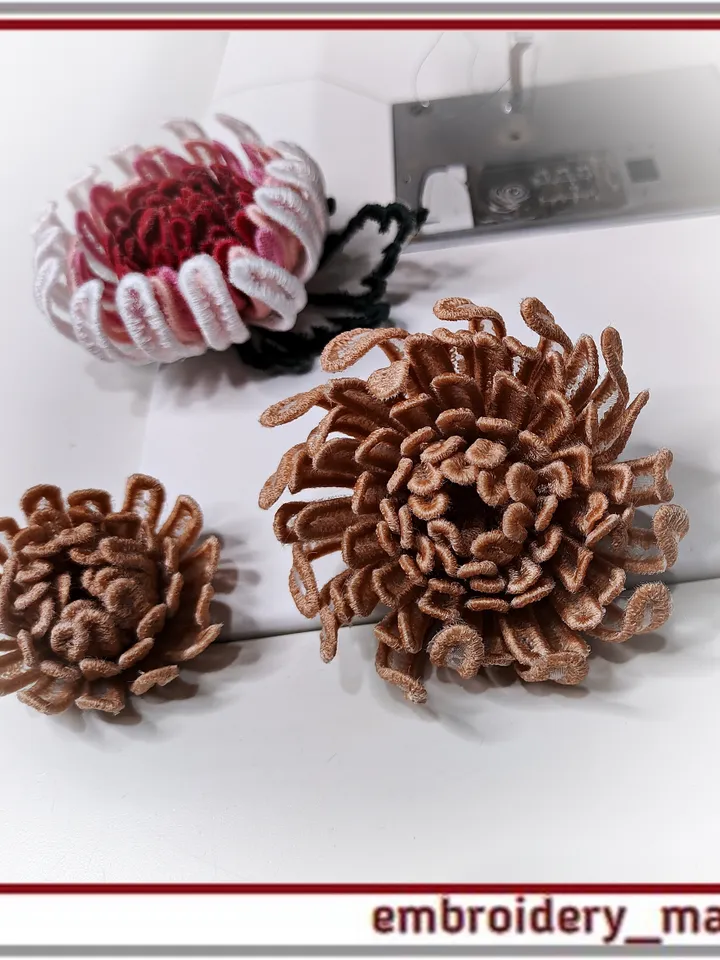 Set of designs Chrysanthemum flower Embroidery in the hoop from Embroidery Manavi 05