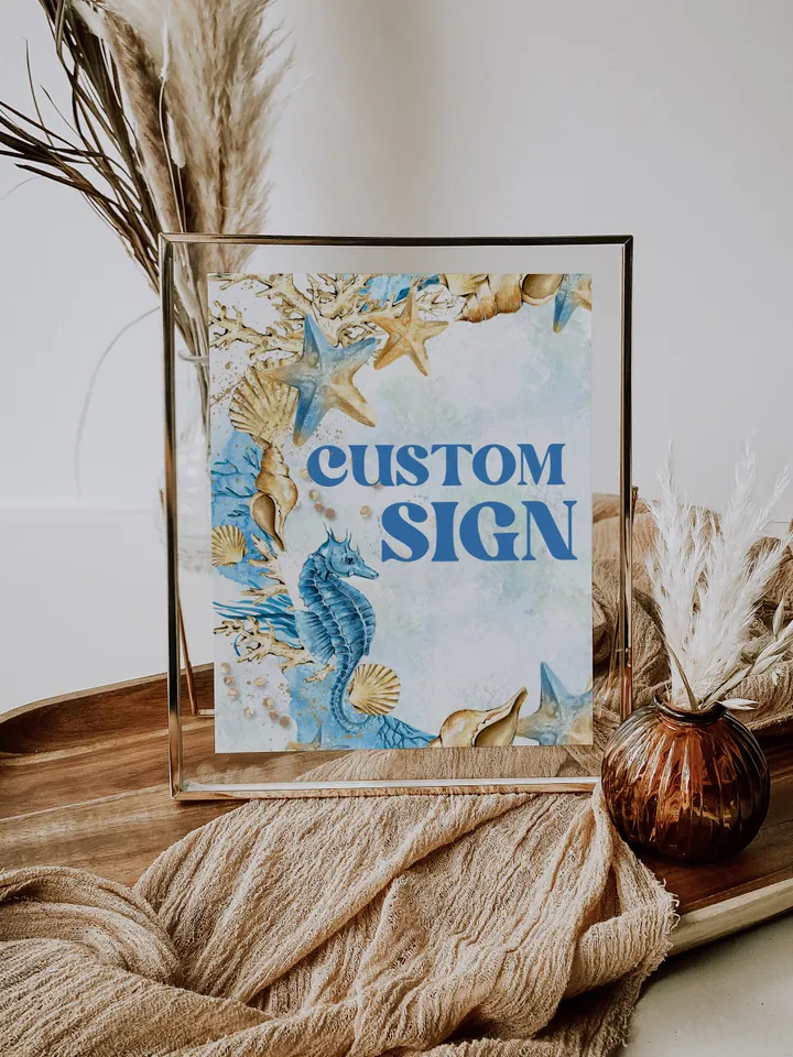 Editable Custom Sign ONEder the Sea First Birthday Invitation; Under the Sea Party; Ocean Party Birthday Template Instant Download; SE1