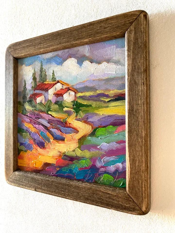 Lavender Fields Painting Tuscany Original Art Landscape Oil Painting ...