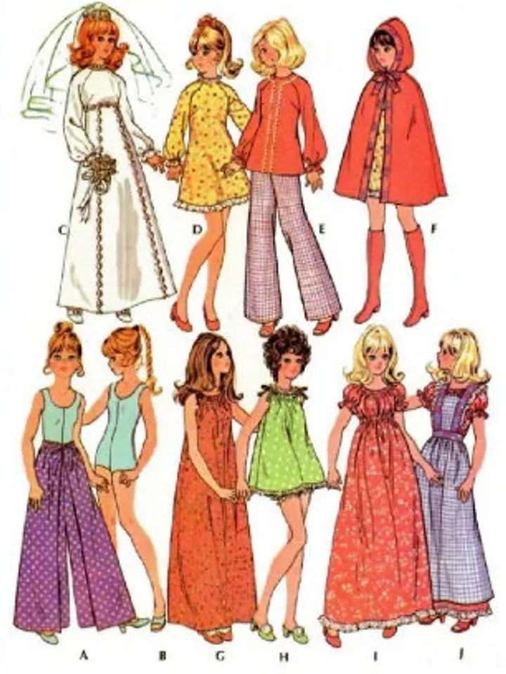 Copy McCalls 3429 Vintage Barbie Sewing Pattern Wardrobe Clothes for Dolls 11-1/2" Digital Download PDF