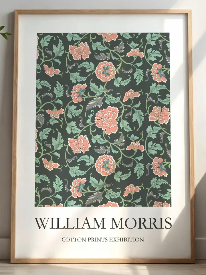 William Morris Style Wall Art Print Vintage Textile Poster Museum Inspired Design Home Decor Interior Pattern Digital Download Gift Floral
