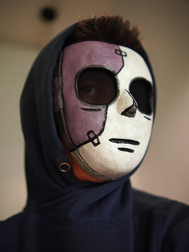 Sally Face cosplay Pink-White mask Game mask Halloween mask High Quality Resin mask
