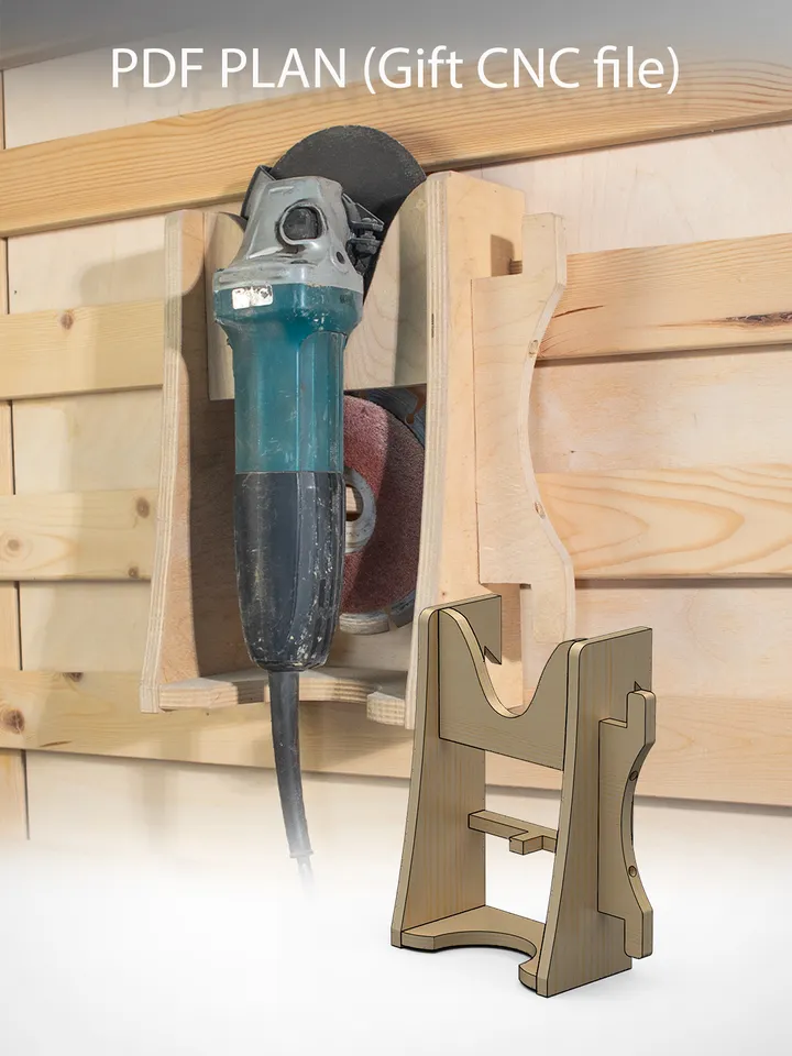 Angle Grinder Rack Plans (PDF, SVG) for Workshop – DIY French Cleat Storage System