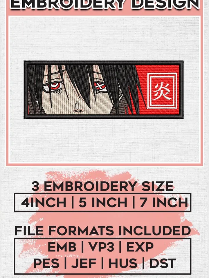 Benimaru Embroidery Files, Fire Force, Anime Inspired Embroidery Design, Machine Embroidery Design EMB_ANIME_41