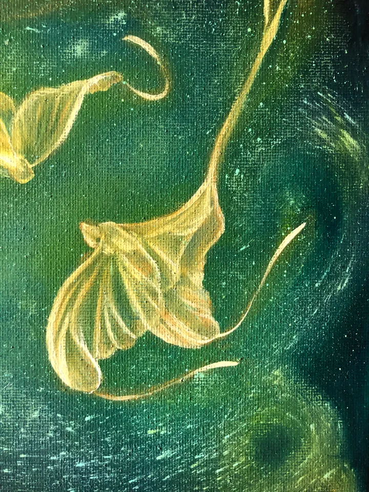 Butterflies Painting Space Artwork Underwater Original Art