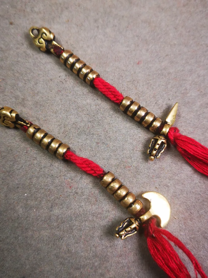 Gandhanra Handmade Tibetan Buddhist Mala Counters,Prayer Bead Counters,with Kartika and Kila Pendant,Made of Brass