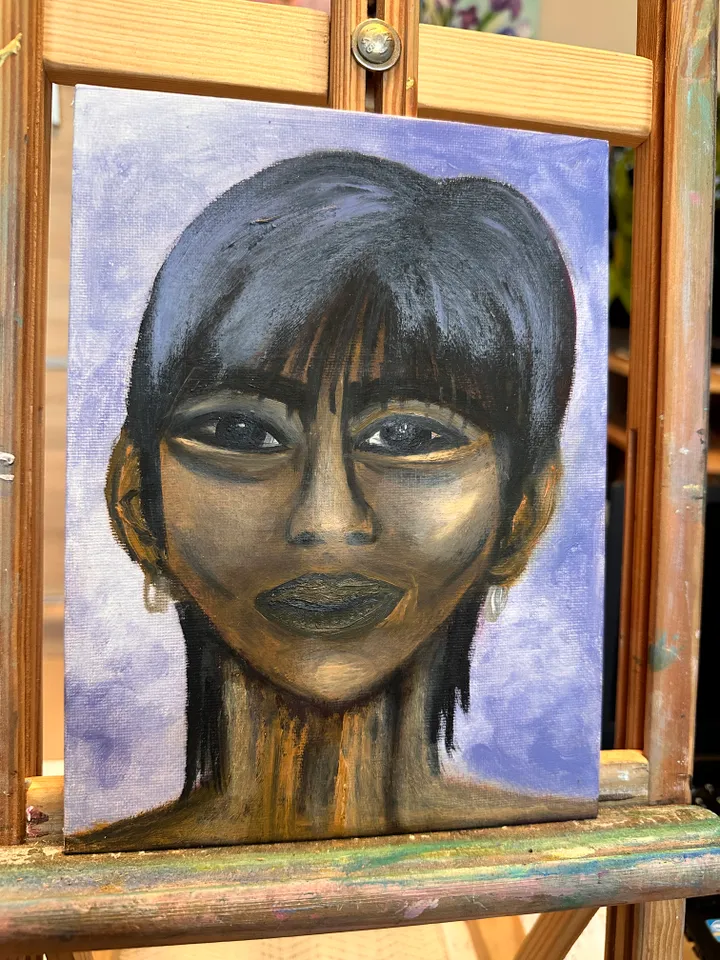 Oil Painting Idol C-pop Portrait of Men People Canvas on Cardboard 9x7 inches 22 x18 cm Wall Decor