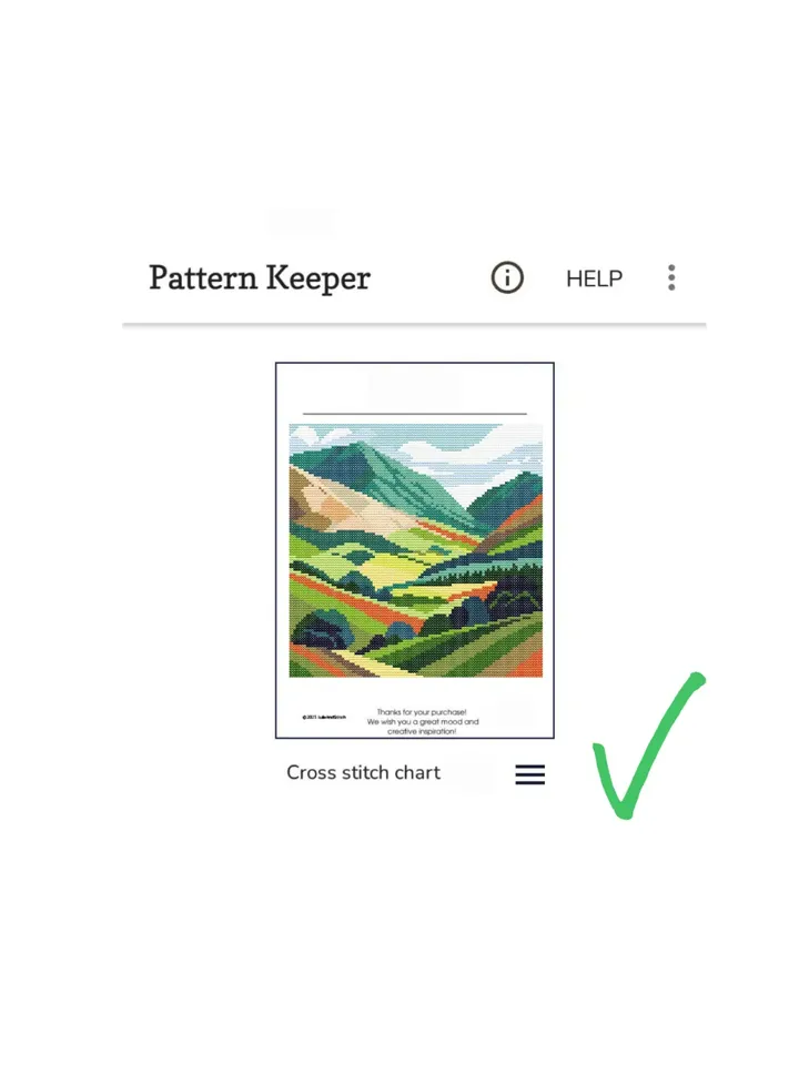 Cross Stitch Pattern PDF – Simple Mountain Landscape – Instant Download