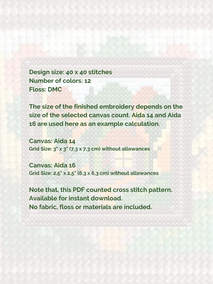 Cross stitch pattern Forest house, tiny cross stitch pattern PDF, small cross stitch chart, x stitch chart Landscape