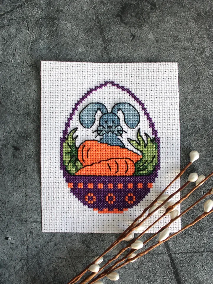 Set of 4 Easter cross stitch patterns, easy cross stitch patterns PDF, Easter gift idea DIY, patterns by JulieAndStitch
