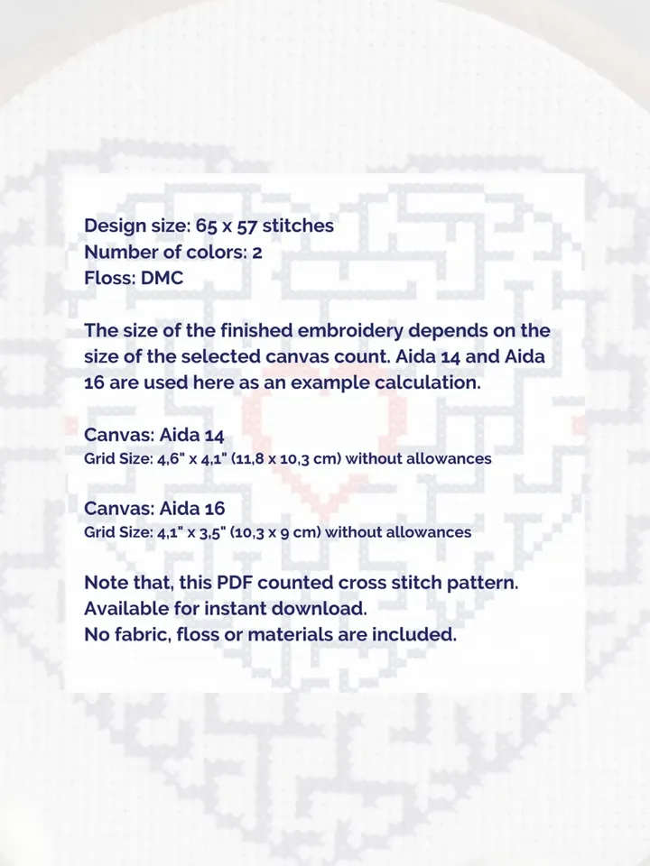 FREE Cross stitch pattern Labyrinth, easy cross stitch pattern PDF, simple cross stitch pattern for beginners