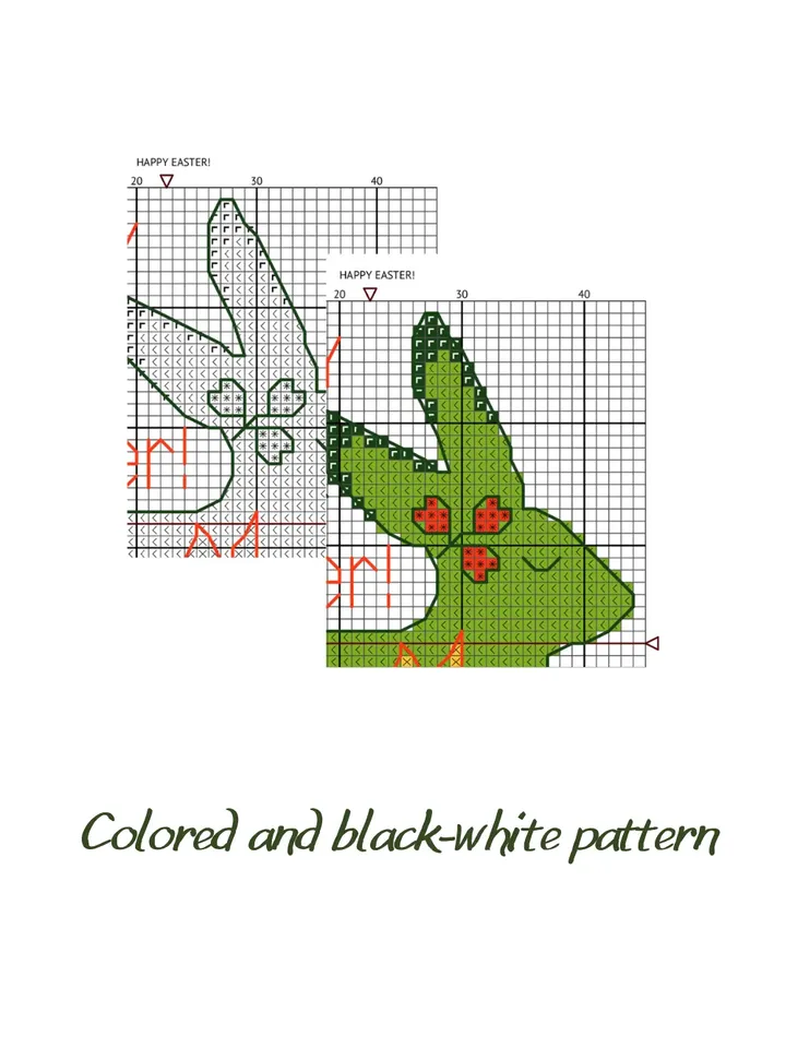 Cross stitch pattern Happy Easter, simple and easy cross stitch pattern PDF, DIY Easter gift idea, xstitch chart Easter