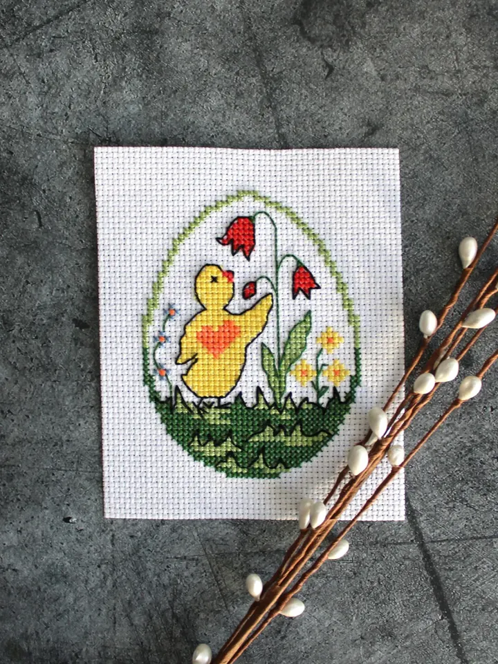 Set of 4 Easter cross stitch patterns, easy cross stitch patterns PDF, Easter gift idea DIY, patterns by JulieAndStitch