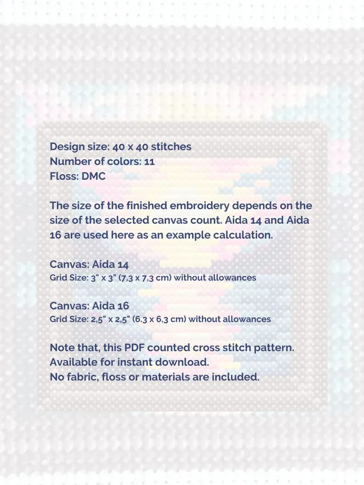 Cross stitch pattern Seascape, small cross stitch pattern PDF, tiny cross stitch chart, cross stitch pattern Miniature