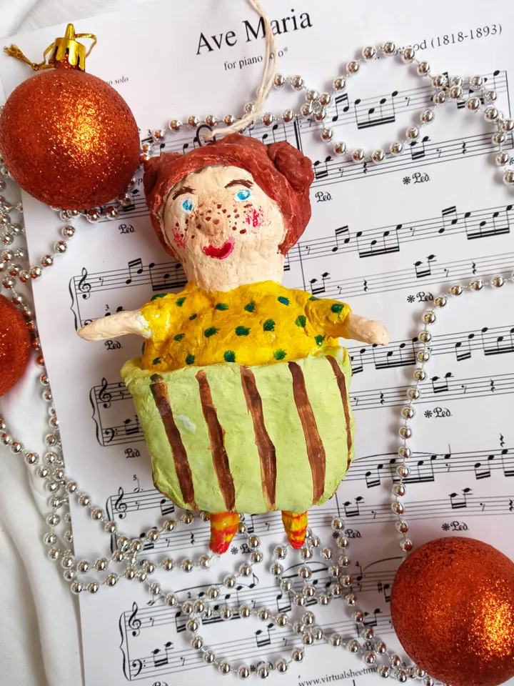 Whimsical Cupcake Girl Ornament - Unique Room Decor & Christmas Decoration. Christmas tree toy. Home decor indoor