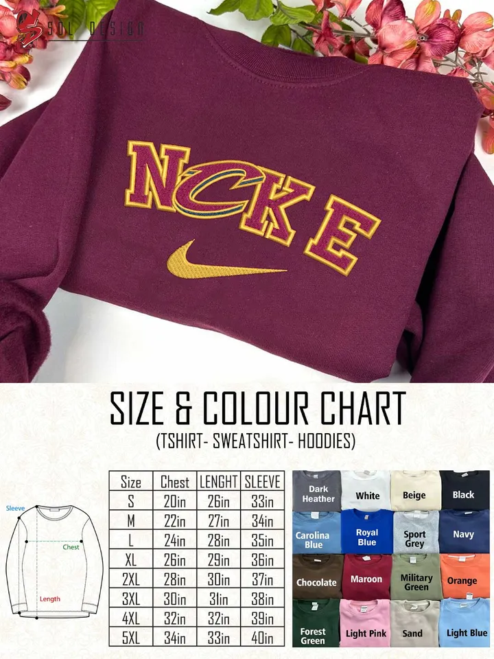 Ni.kee Cleveland Cavaliers Embroidered Sweatshirt, NBA CavaliersBasketball Team Embroidered T Shirt, NBA Team Embroidered Sweater, NBA Cleveland Cavaliers Shirt, Basketball Team Embroidered Hoodie