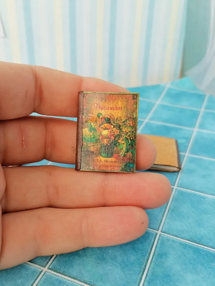 Dollhouse book set in 1:12 scale. Handmade.