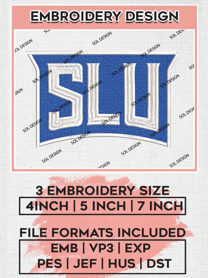 SLU Billikens Team Logo Embroidery Design Files, NCAA Saint Louis Billikens Machine Embroidery, NCAA Teams, 3 sizes, NCAA Machine embroidery designs, Digital Download