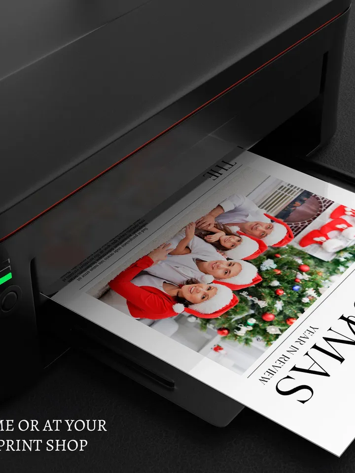 Christmas Newsletter Template, Editable Year In Review Template