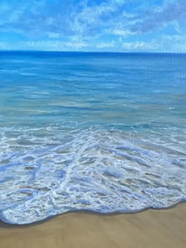 Painting on canvas “Sea foam”, oil, size 50 x 40 cm