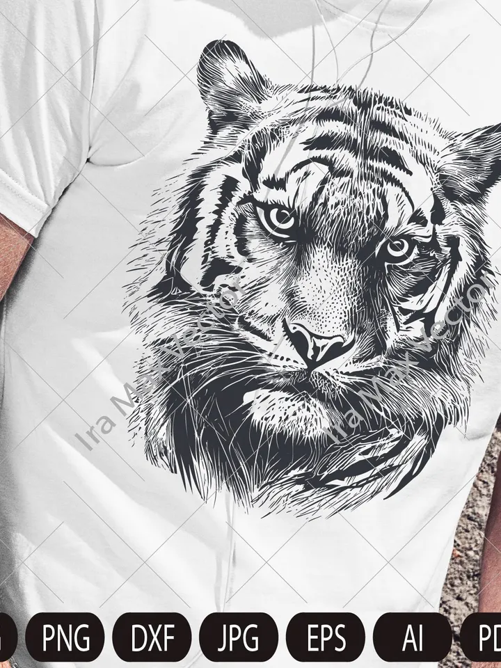 Tiger Svg, Tiger Clipart, Tiger Png, Tiger Head, Tiger detailed , Tiger Silhouette, Animals Silhouette