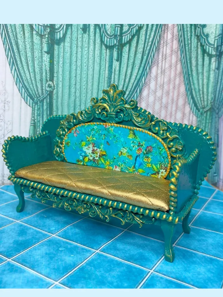 Furniture for dolls. Furniture for a dollhouse. 1:12. Handmade. Dollhouse miniature. Furniture set for dolls. Sofa for dolls. Table for dolls.