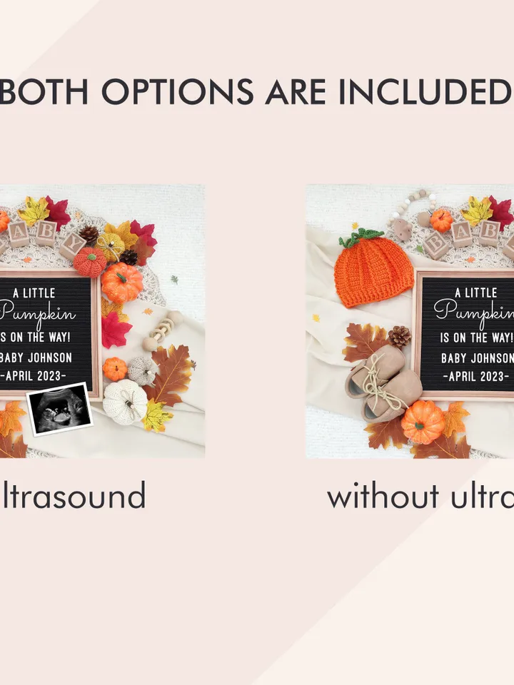 Pumpkin Pregnancy Announcement Digital for Social Media, Fall Baby Announcement, Autumn Baby Announcement Editable Digital Template