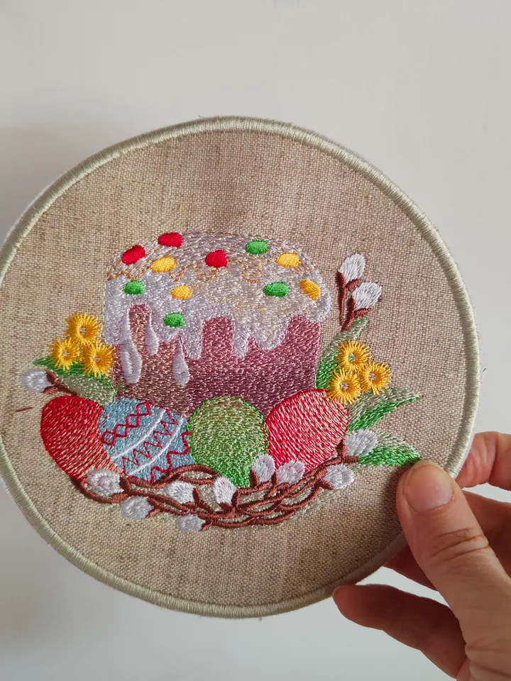 Easter cake in the Easter basket machine tmbroidery design