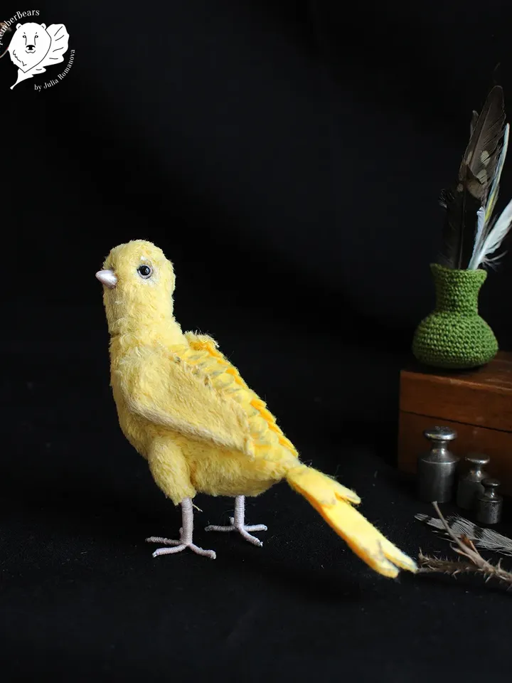 realistic toy canary bird