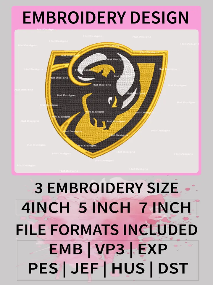 NCAA VCU Rams Embroidery File, 3 Sizes, 6 Formats, NCAA Machine Embroidery Design, NCAA Logo, NCAA Teams