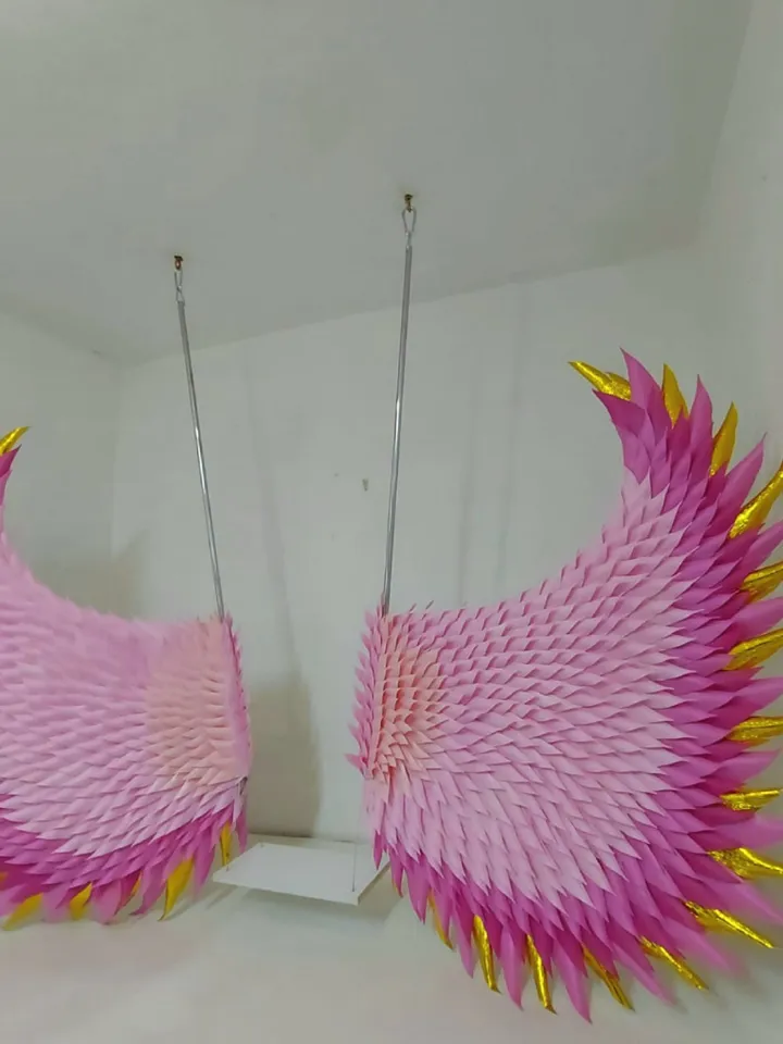 Barbie Swing Wings Set Pink Angel Wings Hanging Props Wedding Backdrop Party Decoration Pink background outdoor wedding