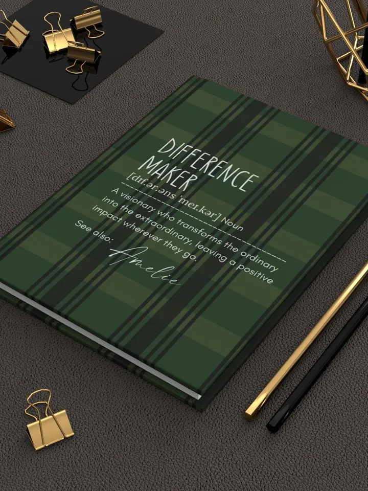 Personalized Difference Maker Journal with your name; Difference Maker Definition Gift; Custom Coworker Gift Employee gift Mentor Leader