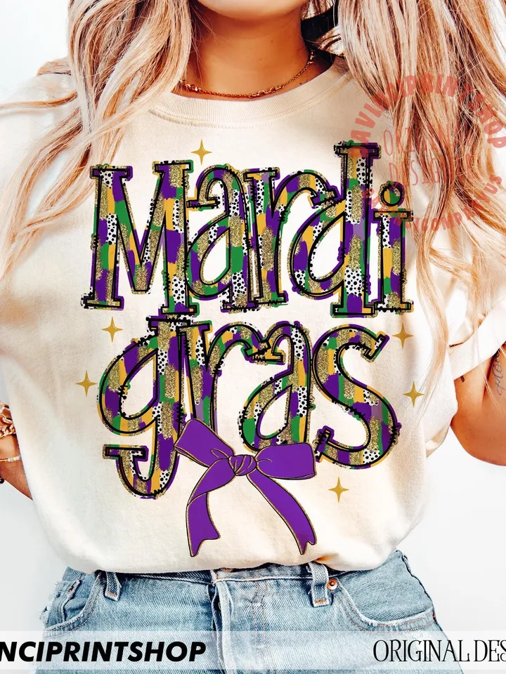 Mardi Gras Bow Png, Mardi Gras png, Fat Tuesday, Fleur De Lis Png, Retro Mardi Gras PNG, Mardi Gras Sublimation Design Download