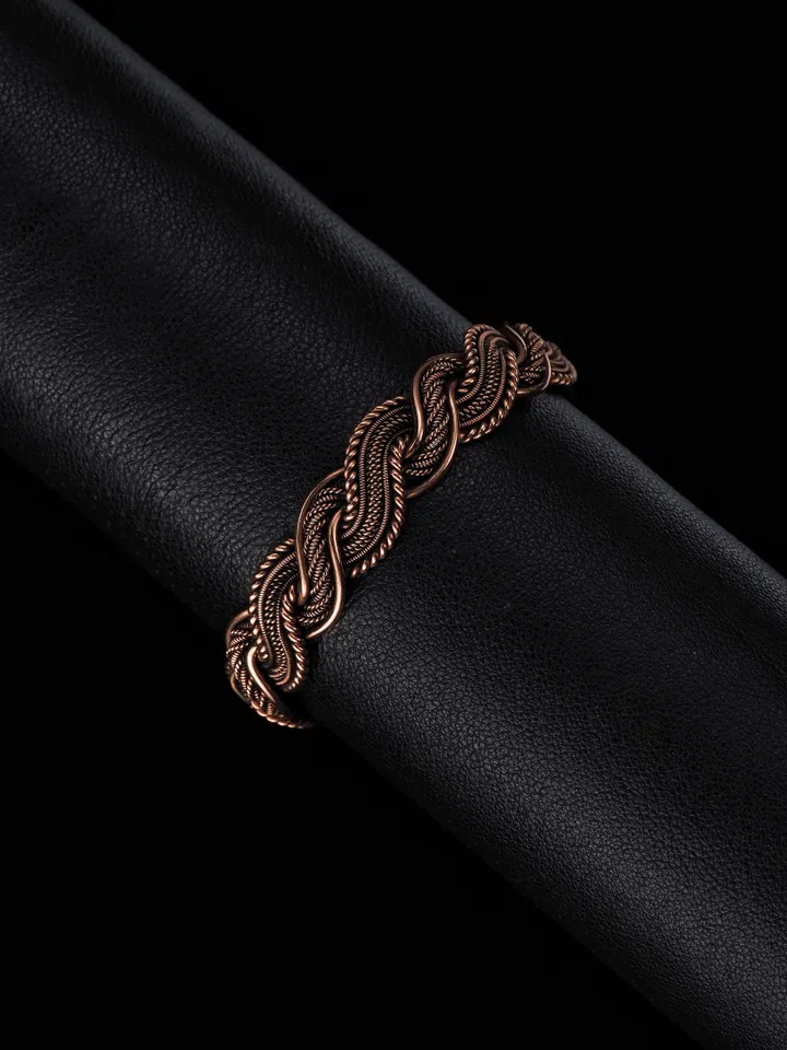 Copper wire wrapped bracelet for woman 7th Anniversary gift Small size bracelet