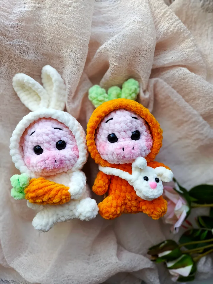 PIG CROCHET PATTERN - Amigurumi piggy plush pattern - Stuffed farm Animal toy - Easy to follow English Pdf tutorial