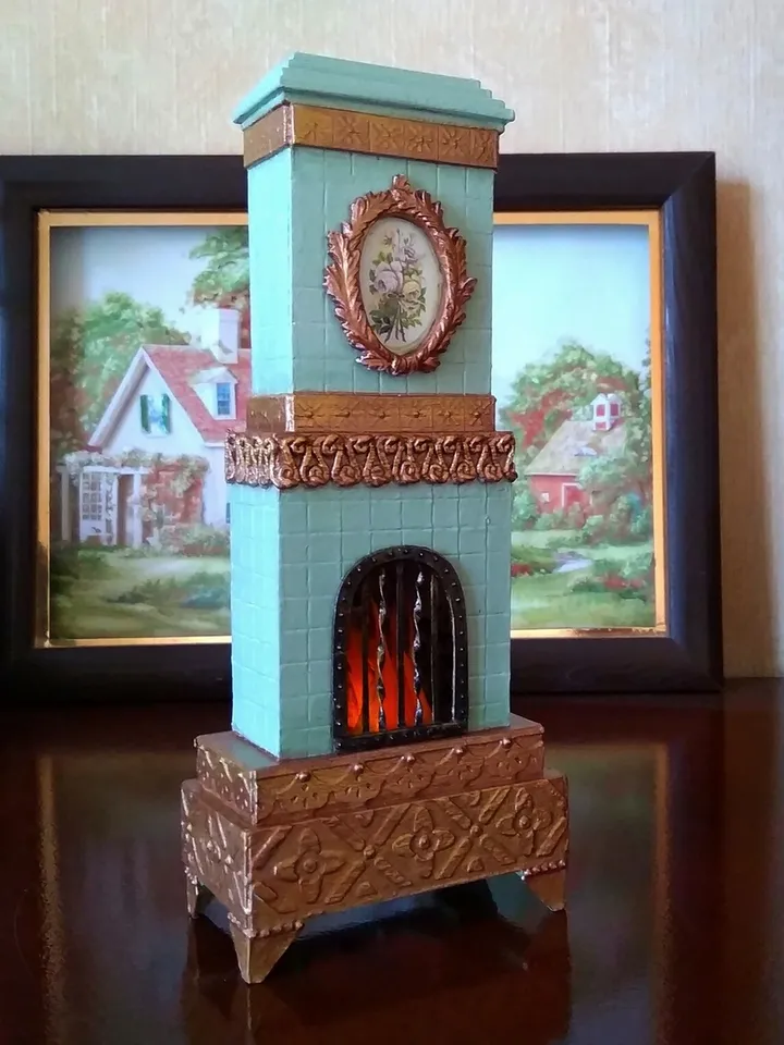 1:12 scale.Fireplace for dollhouse handmade.
